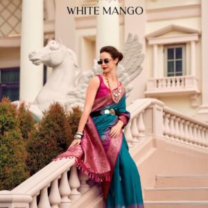 Rajpath White Mango ( zari weaving )
