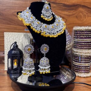 NAIRA - polki silver set ( 3pcs with pasha )