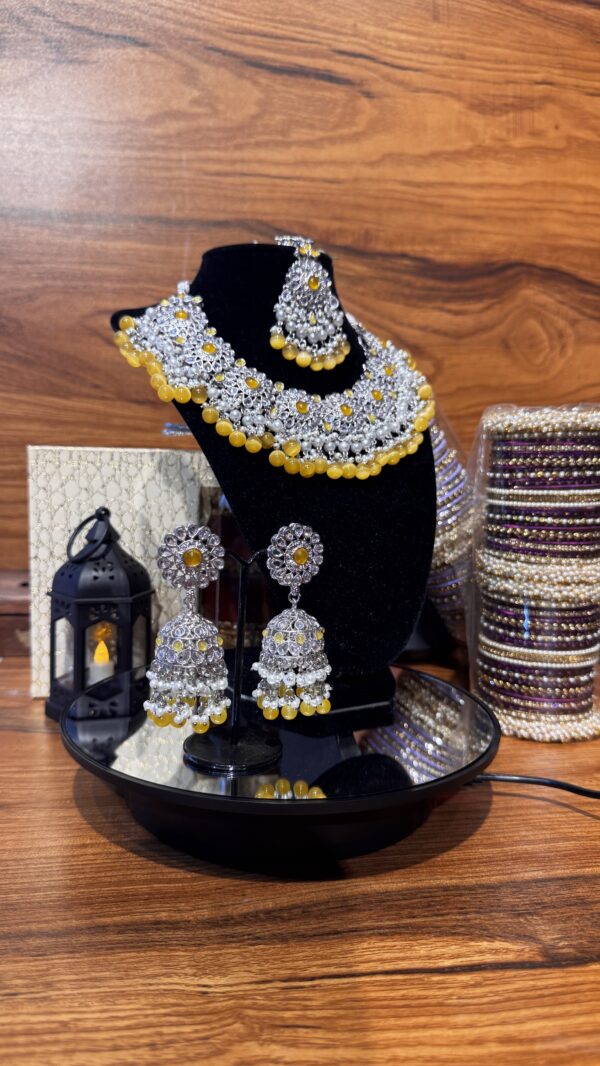 NAIRA - polki silver set ( 3pcs with pasha )